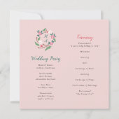 Carte Cimier Floral Rustique Avec Monogramme (Devant)