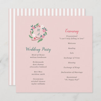 Carte Cimier Floral Rustique Avec Monogramme