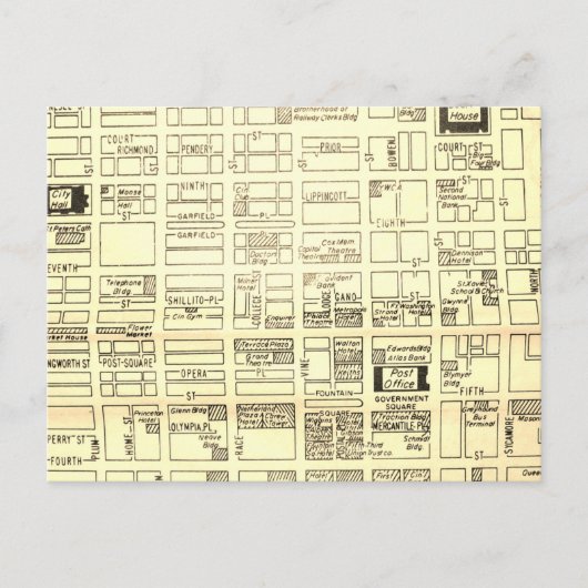 Carte Cincinnati, OH Vintage (Devant)