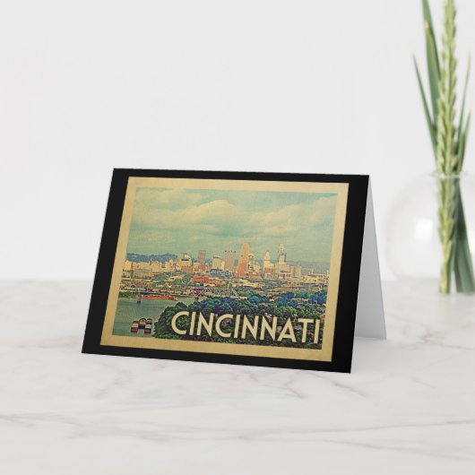 Carte Cincinnati Vintage voyage de l'Ohio (Devant)