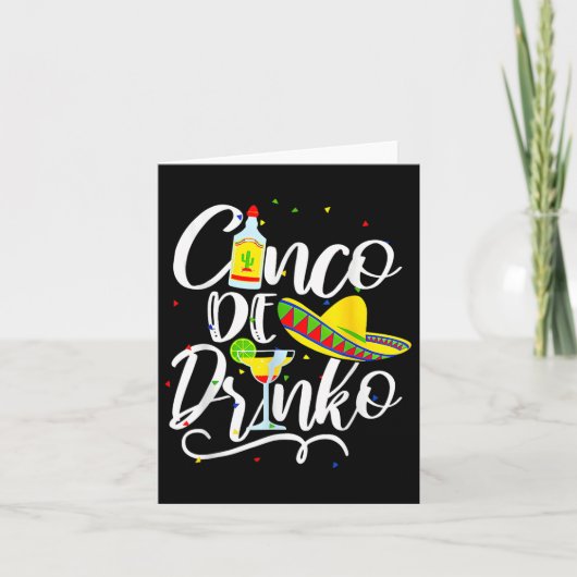Carte Cinco De Drinko Drôle Cinco De Mayo Hommes Femmes (Devant)
