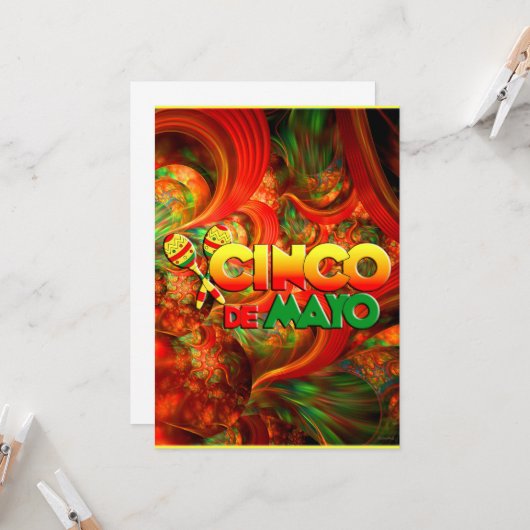 Carte Cinco de Mayo (Devant/Arrière en situation)