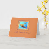 Carte Cinco de Mayo Ananas sur Tangerine en espagnol (Fleur jaune)