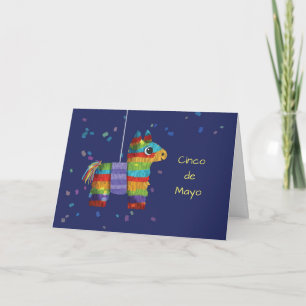 Carte Cinco de Mayo avec âne piñata colorée