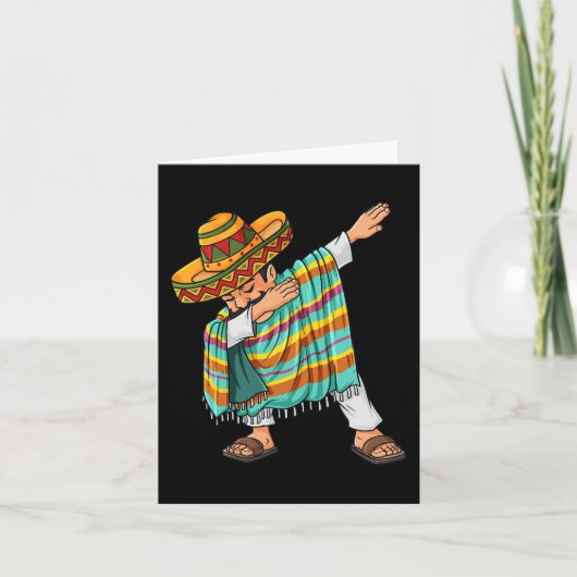 Carte Cinco de Mayo Dabbing Poncho Sombrero Amusant mexi (Devant)