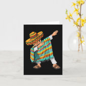 Carte Cinco de Mayo Dabbing Poncho Sombrero Amusant mexi (Fleur jaune)