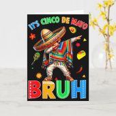 Carte Cinco de mayo frère garçon dabant mexicain sombrer (Fleur jaune)