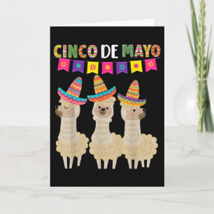 Carte Cinco De Mayo Lama Fiesta Ambiance de fête ultime
