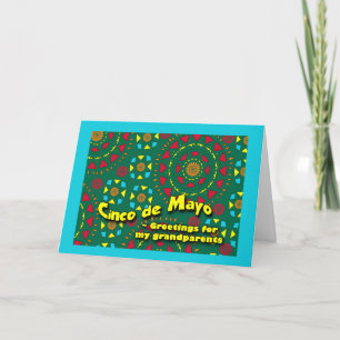 Carte Cinco de Mayo pour grands-parents, Mosaïque coloré
