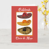 Carte Cinco de Mayo Sombreros (Fleur jaune)