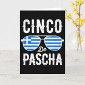 Carte Cinco De Pascha Drapeau Grèce Drôle Pâques grec Ci (Fleur jaune)