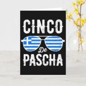 Carte Cinco De Pascha Drapeau Grèce Drôle Pâques Grec Ci (Fleur jaune)