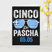 Carte Cinco De Pascha Drapeau Grèce Drôle Pâques Grec Ci (Fleur jaune)