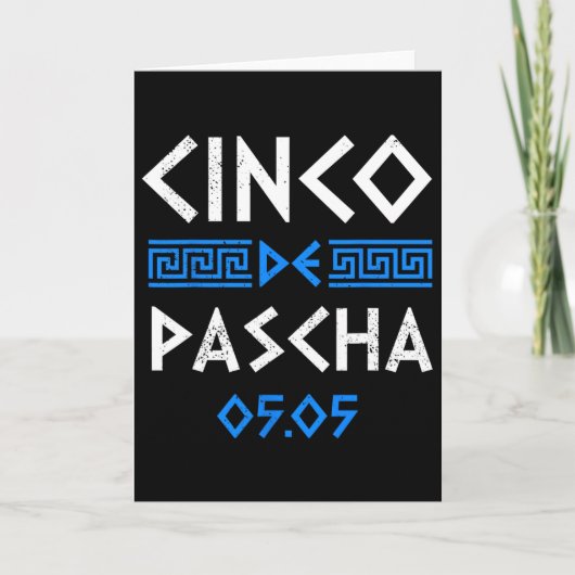 Carte Cinco De Pascha Drapeau Grèce Drôle Pâques Grec Ci (Devant)