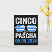 Carte Cinco De Pascha Grèce Drapeau Drôle Grec Funky Cin (Fleur jaune)