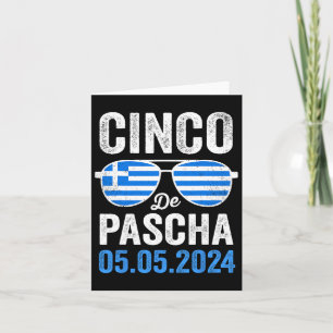 Carte Cinco De Pascha Grèce Drapeau Drôle Grec Funky Cin