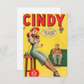 Carte "Cindy" de notes de livre (Devant / Derrière)