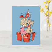 Carte Cindy Lou Who et Max sur un Cadeau (Fleur jaune)