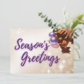 Carte Cinnamon et violet Parties scintillant Script Phot (Debout devant)