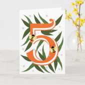 Carte Cinq (Fleur jaune)