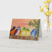 Carte cinq amis à Happyhour (Fleur jaune)