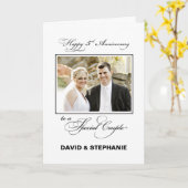 Carte Cinq ans de mariage personnalisé Nom/Photo (Fleur jaune)