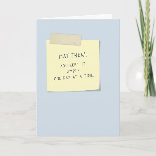 Carte Cinq Ans de Simplicité pour l'Anniversaire (Devant)