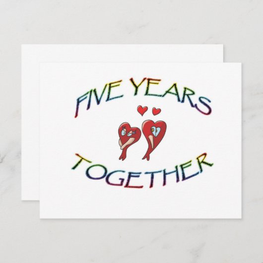 CARTE CINQ ANS ENSEMBLE (Devant / Derrière)