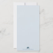 Carte Cinq boules dorées de Noël - écriture bleue (Dos)