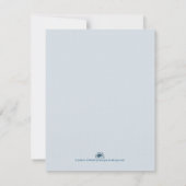 Carte Cinq boules dorées de Noël - écriture bleue (Dos)