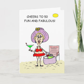 CARTE CINQUANTE, AMUSANT ET FABULEUX MAMA CHAUD ANNIVERS