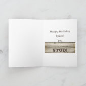 Carte Cinquante ans drôle sous chantier anniversaire (Intérieur)