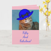 Carte Cinquante Et Fabuleux Glamor Kitty Anniversaire (Fleur jaune)