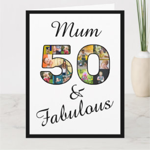 Carte Cinquante et fabuleux maman multi photo 50e annive