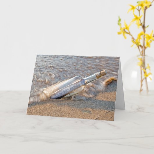 Carte cinquante-sixième message d'anniversaire dans une (Fleur jaune)