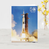 Carte cinquantième Alunissage d'Apollo 11 (Fleur jaune)