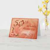 Carte cinquantième Anniversaire de mariage (Fleur jaune)