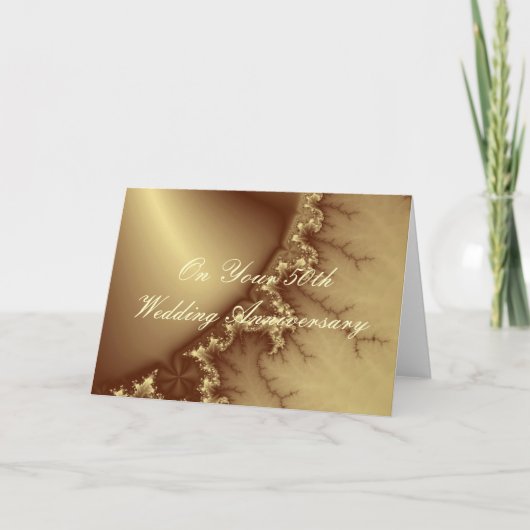Carte Cinquantième anniversaire de mariage d'or (Devant)