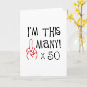 Carte cinquantième salut de doigt moyen d'anniversaire (Fleur jaune)