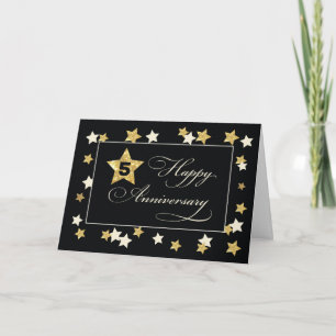 Carte Cinquième anniversaire de l'employé Black Gold Eff