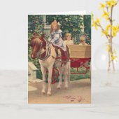 Carte circa 1910 enfants et charrue à cheval (Fleur jaune)