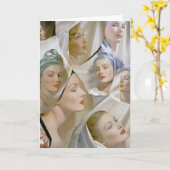 Carte circa 1940 belles femmes (Fleur jaune)