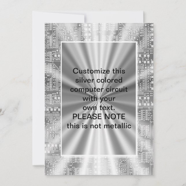 Carte circuit informatique couleur argent (Devant)