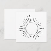 Carte circulaire de code Morse A–Z & 0–9 minimalis (Devant / Derrière)