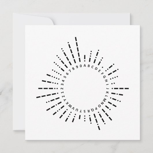 Carte circulaire de code Morse A–Z & 0–9 minimalis (Devant)