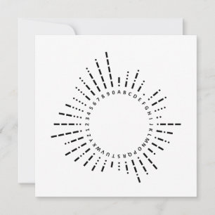 Carte circulaire de code Morse A–Z & 0–9 minimalis