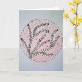 Carte circulaire rose poussiéreux romantique (Fleur jaune)