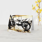 Carte Circuler mon vélo - sépia retro look (Fleur jaune)