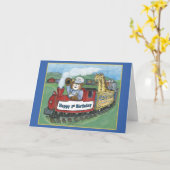 Carte Circus Train 1er Anniversaire (Fleur jaune)