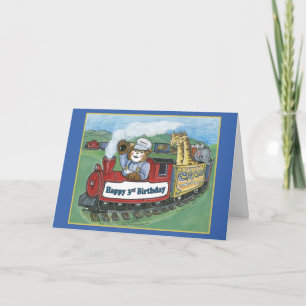 Carte Circus Train 3e anniversaire